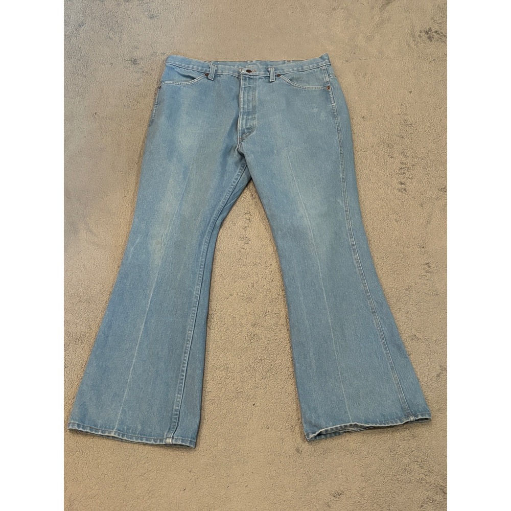 Vintage Sears The Mens Store Perma-Prest Flare Leg Jeans Light Wash 38 Short